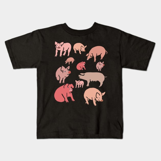 Piggies Kids T-Shirt by zeljkica